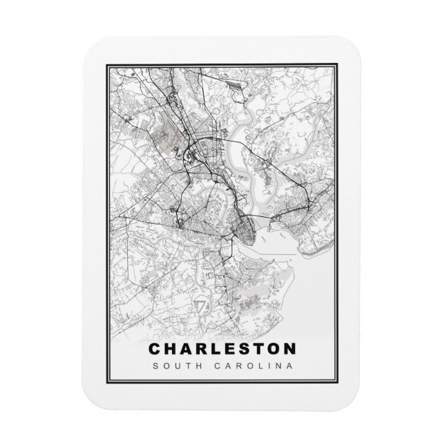 Íman Mapa do Charleston (Vertical)