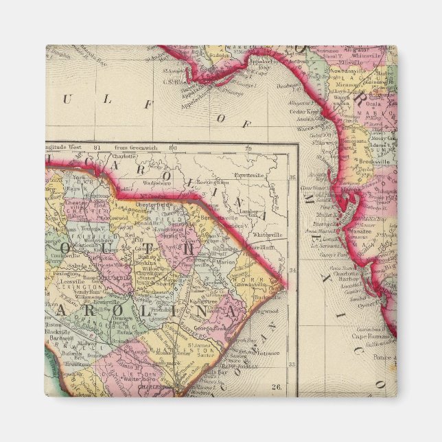 Íman Mapa Do Condado Da Flórida (Frente)