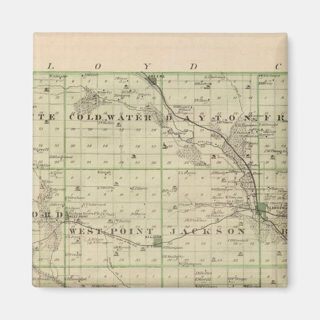 Íman Mapa do Condado de Butler, Estado de Iowa (Frente)