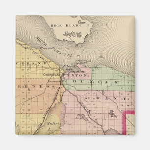 Íman Mapa do Condado de Cheboygan, Michigan