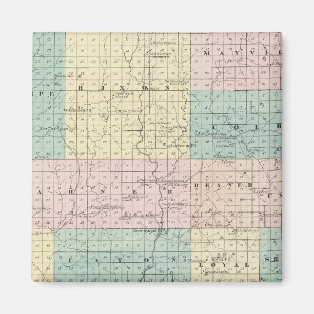 Íman Mapa do Condado de Clark, Estado de Wisconsin (Frente)
