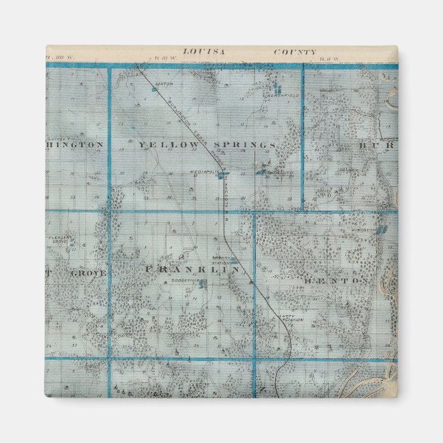 Íman Mapa do Condado de Des Moines, Estado de Iowa (Frente)