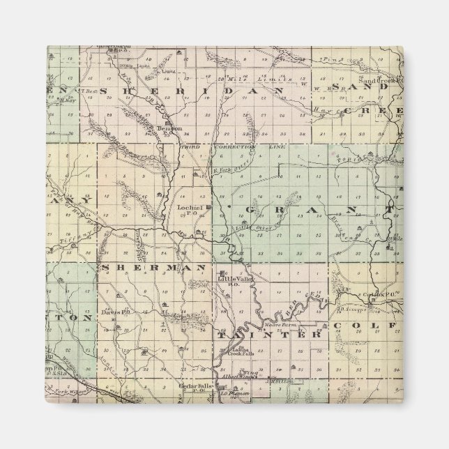 Íman Mapa do Condado de Dunn, Estado de Wisconsin (Frente)