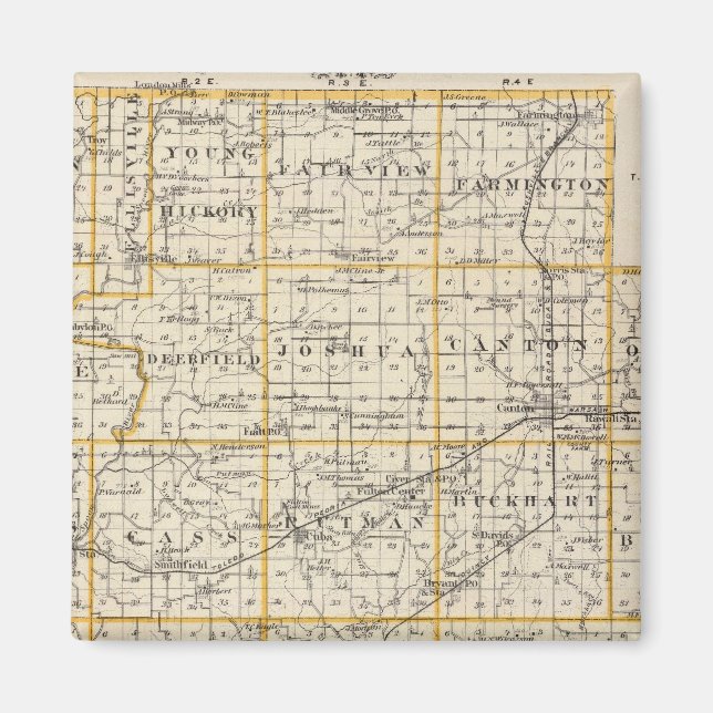 Íman Mapa do Condado de Fulton e de Lewistown (Frente)