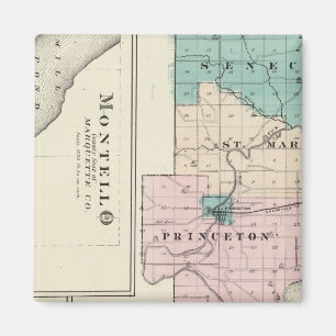Íman Mapa do Condado de Green Lake, Estado de Wisconsin