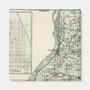 Íman Mapa do condado de Henderson e Oquawka