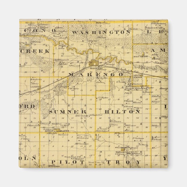 Íman Mapa do Condado de Iowa, Estado de Iowa (Frente)