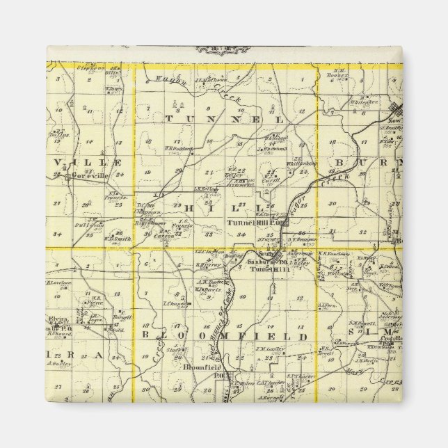 Íman Mapa do Condado de Johnson e de Viena (Frente)