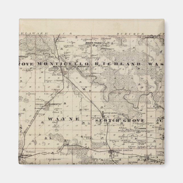Íman Mapa do Condado de Jones, Estado de Iowa (Frente)