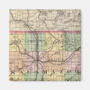 Íman Mapa do Condado de Kalamazoo, Michigan