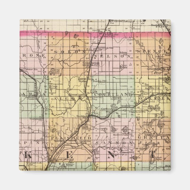 Íman Mapa do Condado de Kent, Michigan (Frente)