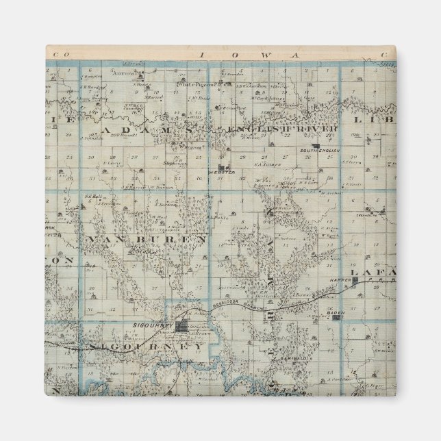 Íman Mapa do Condado de Keokuk, Estado de Iowa (Frente)