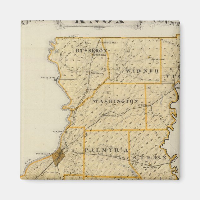 Íman Mapa do Condado de Knox (Frente)