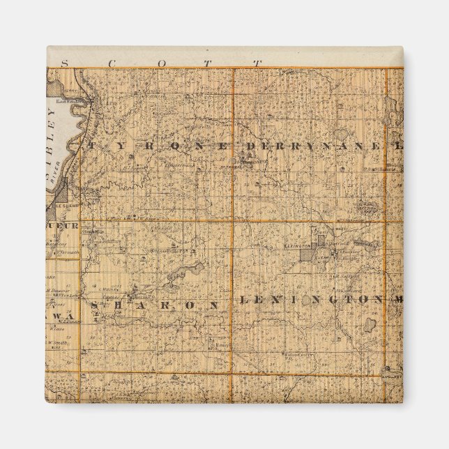 Íman Mapa do Condado de Le Sueur, Minnesota (Frente)