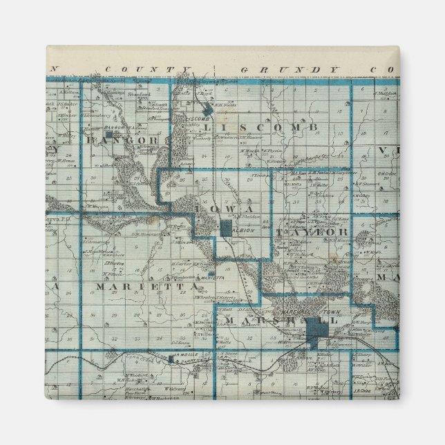 Íman Mapa do Condado de Marshall, Estado de Iowa (Frente)