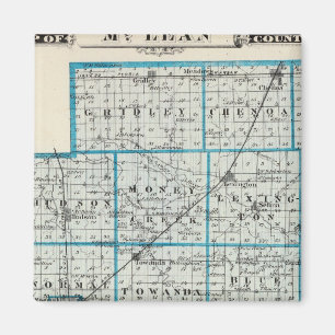 Íman Mapa do Condado de McLean e de Le Roy