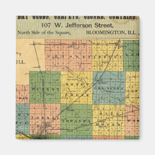 Íman Mapa do Condado de McLean, Illinois 1886