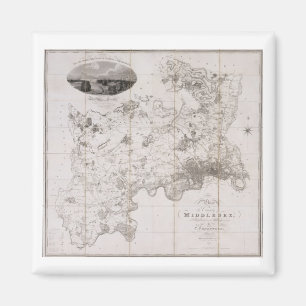 Íman Mapa do condado de Middlesex, publicado 1819