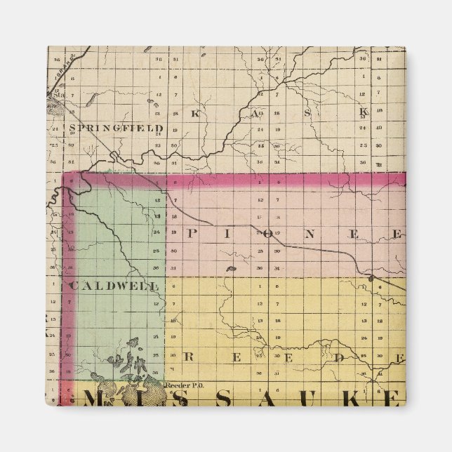Íman Mapa do Condado de Missaukee, Michigan (Frente)