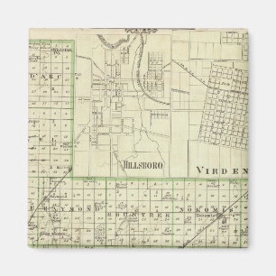 Íman Mapa do condado de Montgomery, Hillsboro e Virden