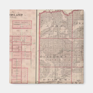 Íman Mapa do Condado de Newton com a Goodland e Kentlan