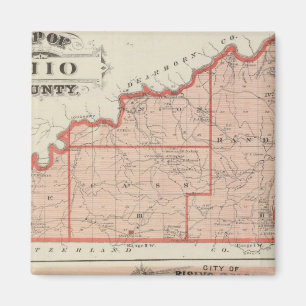 Íman Mapa do condado de Ohio com Cidade da Ascensão Su