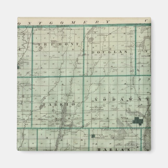 Íman Mapa do Condado de Page, Estado de Iowa (Frente)