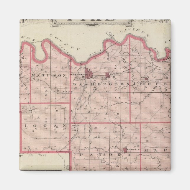 Íman Mapa do Condado de Pike com Plano de Petersburgo (Frente)