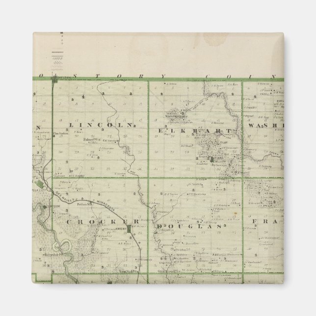 Íman Mapa do Condado de Polk, Estado de Iowa (Frente)