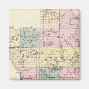 Íman Mapa do Condado de Polk, Estado de Wisconsin