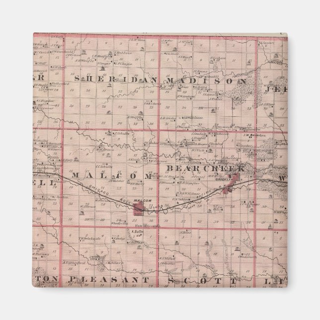 Íman Mapa do Condado de Poweshiek, Estado de Iowa (Frente)