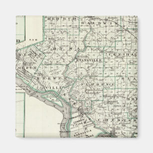 Íman Mapa do Condado de Randolph, Red Bud e Chester