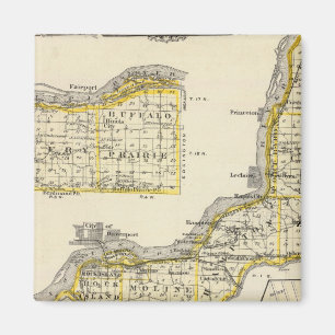 Íman Mapa do Condado de Rock Island e de Dixon