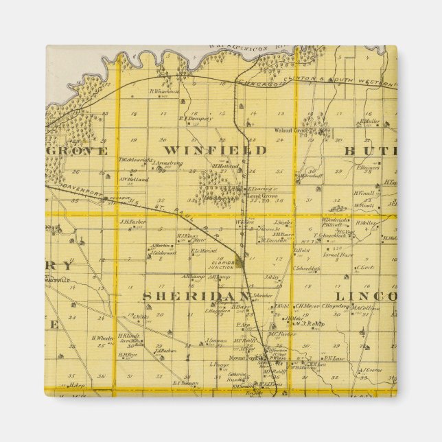 Íman Mapa do Condado de Scott, Estado de Iowa (Frente)