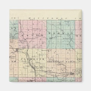 Íman Mapa do Condado de Sheboygan, Estado de Wisconsin