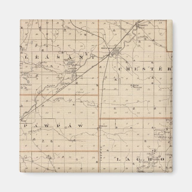 Íman Mapa do Condado de Wabash (Frente)