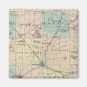 Íman Mapa do Condado de Walworth, Estado de Wisconsin