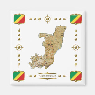 Íman Mapa do Congo-Brazzaville + ímã dos sinos