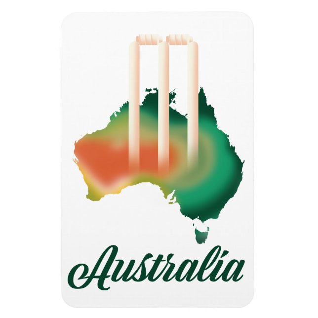 Íman Mapa do críquete da Austrália. (Vertical)