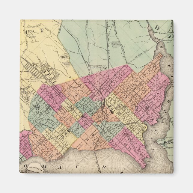 Íman Mapa do Distrito de Colúmbia, Washington (Frente)