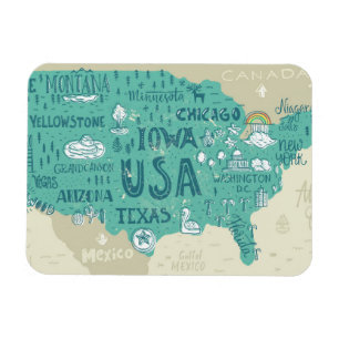 Íman Mapa do Doodle dos EUA