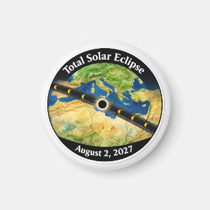 Íman Mapa do Eclipse Solar Total de 2027