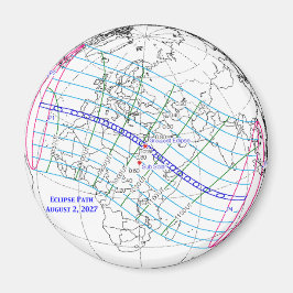 Íman Mapa do Eclipse Solar Total de 2027