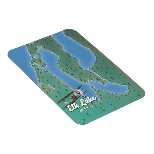 Íman Mapa do Elk Lake Michigan (Lado Direito)