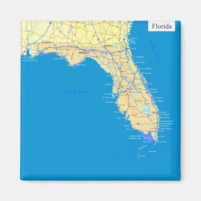 Íman Mapa do estado da Flórida (Frente)