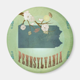 Íman Mapa do Estado da Pensilvânia - Verde