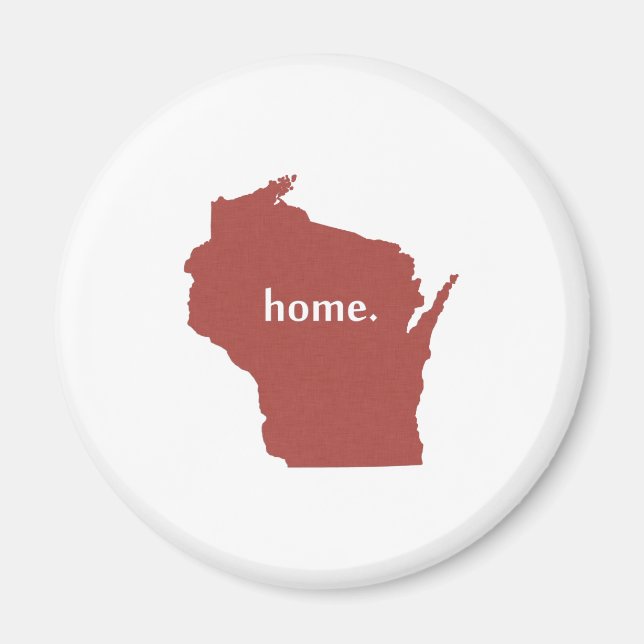 Íman Mapa do estado da silhueta doméstica de Wisconsin (Frente)