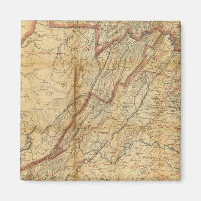 Íman Mapa do Estado da Virgínia (Frente)