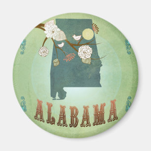 Íman Mapa do estado de Alabama - verde
