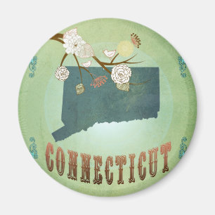Íman Mapa do estado de Connecticut - verde